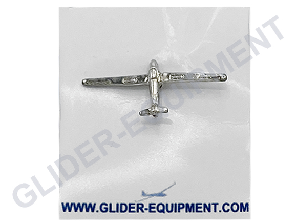 Zweefvliegtuig verzilverde pin 25x12 mm[GE-PKL]